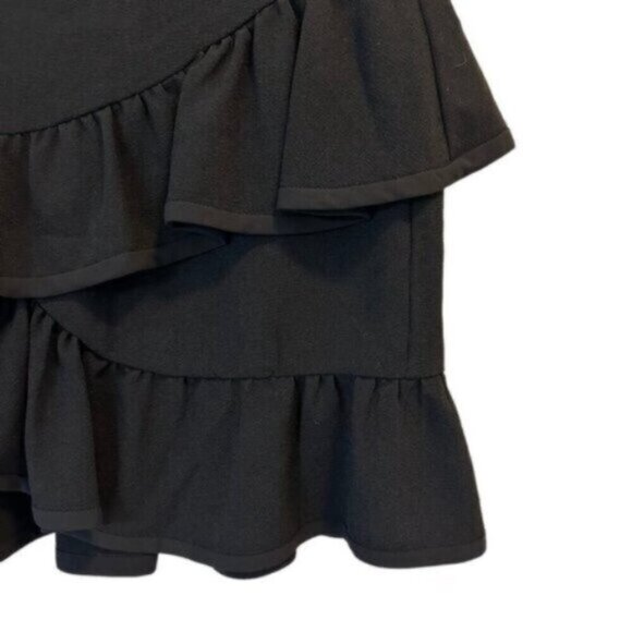 NWT I.R.O. | Mica Black Ruffle Layerd Mini Skirt Size Medium - Picture 5 of 12
